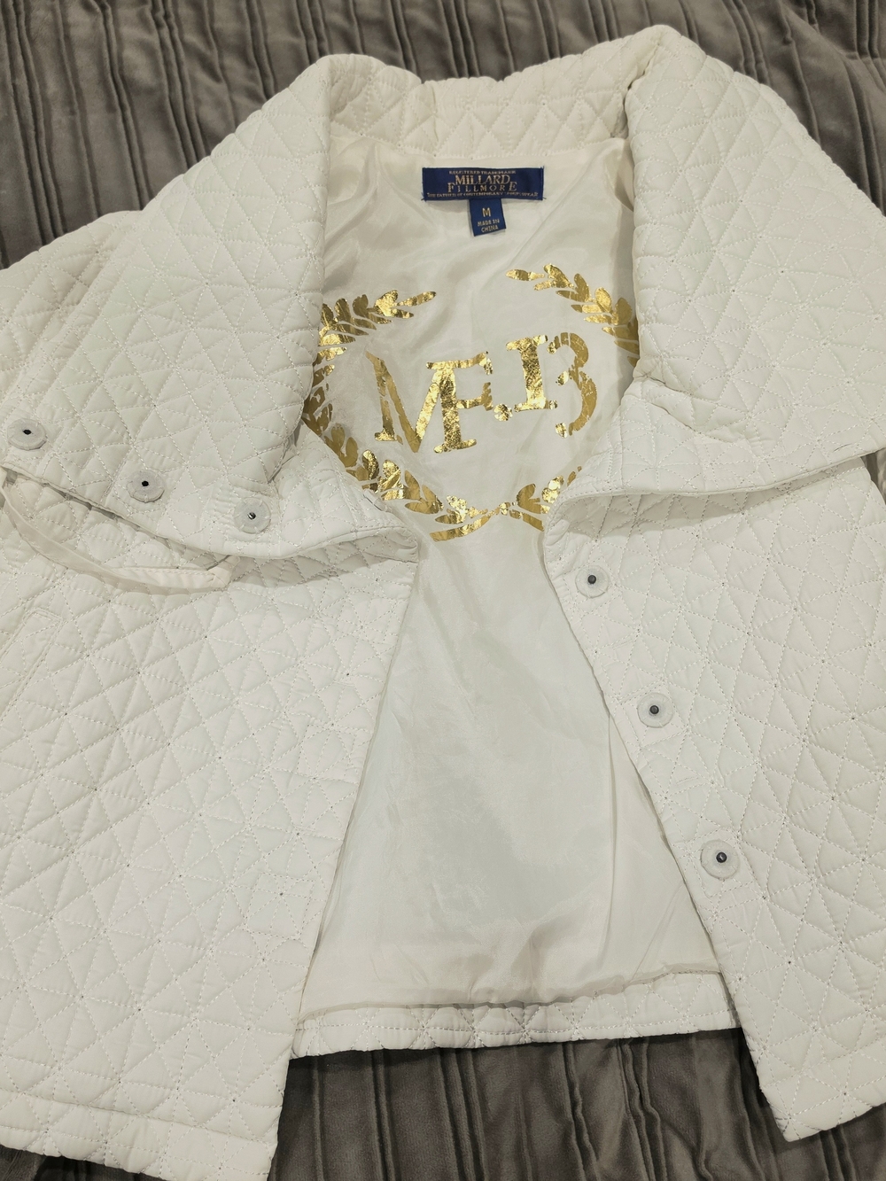 White Quilted Utility Jacket - Women's